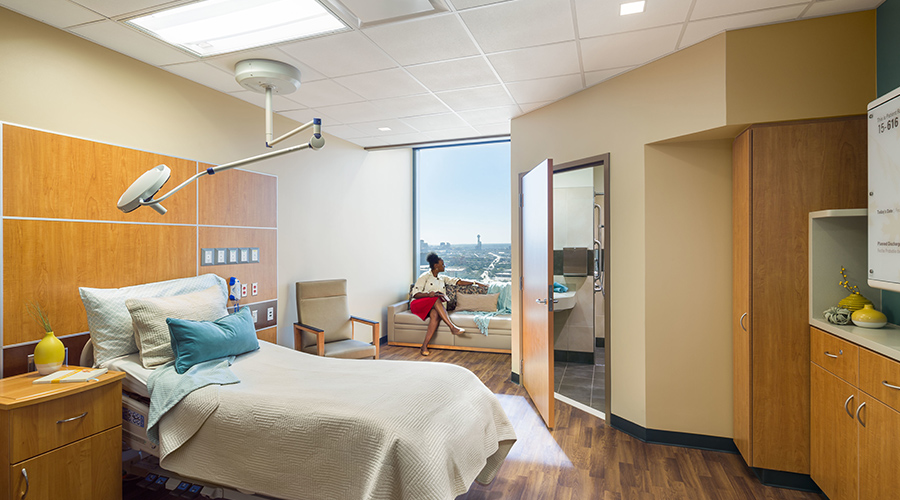 Healthcare Patient Room Lighting featuring single patient suite