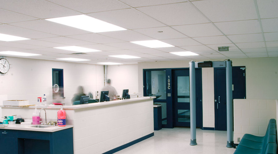 Correctional Corridor and Sally Port Lighting featuring prisoner receiving area