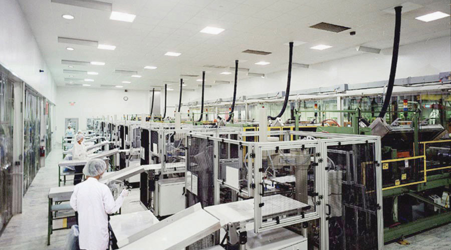 Food Processing Packaged Goods Lighting featuring packaging line