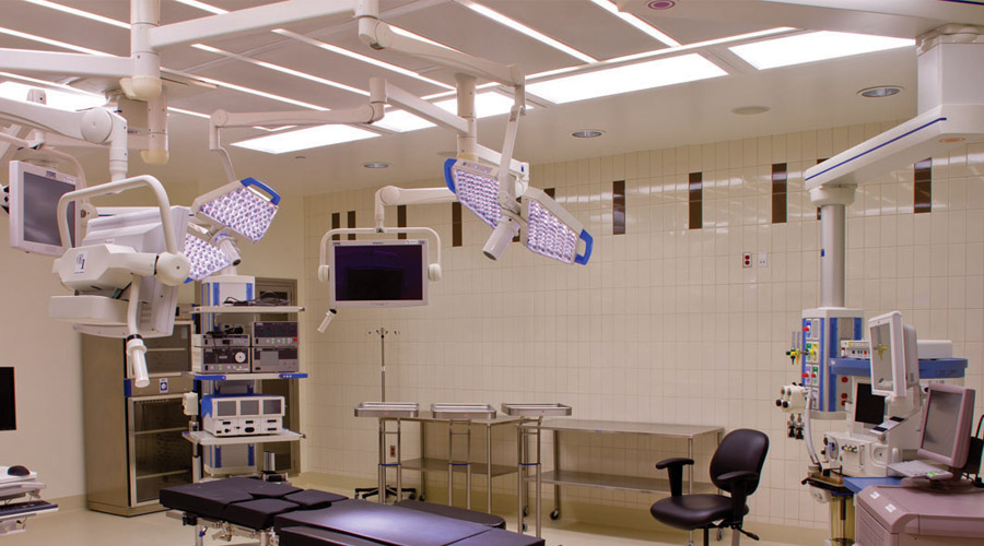 Healthcare Surgical Suite Lighting featuring empty operating theater