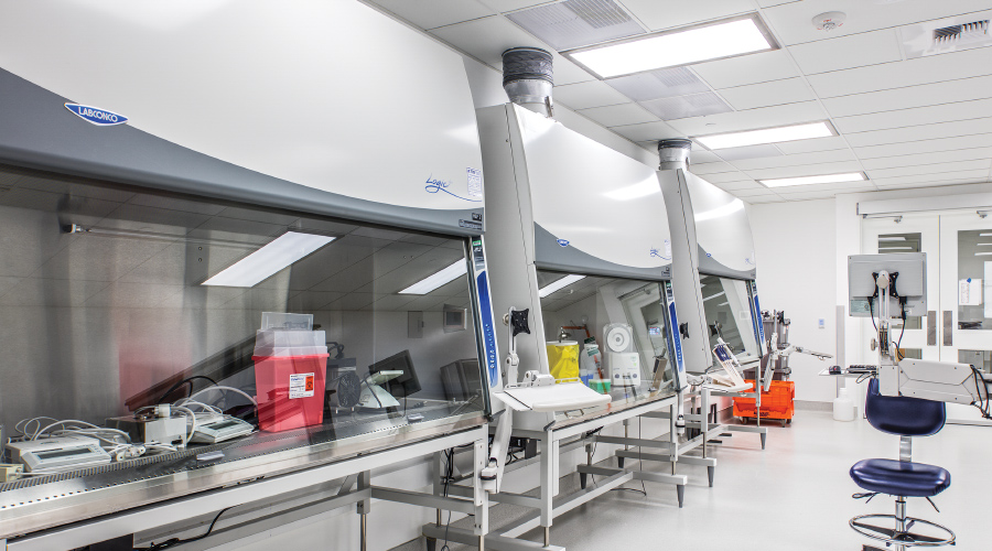 Cleanroom and Containment USP797-800 Lighting featuring cleanroom laboratory
